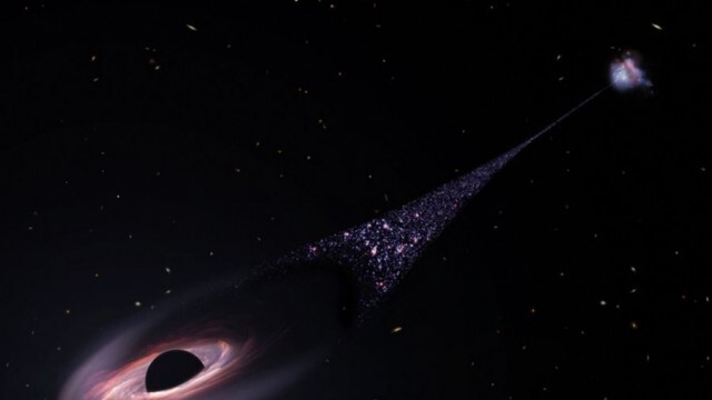 Революционно откритие: Огромна черна дупка се движи в космоса, оставяйки следа от звезди
